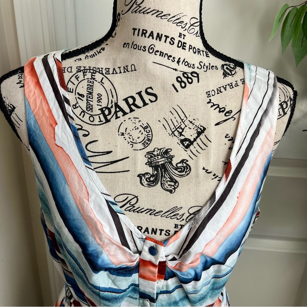 Anthropologie Moulinette Soeurs Afterlight Striped Midi Dress Multicolor Sz M - Picture 3 of 16
